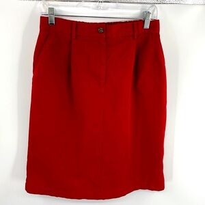 L.L. Bean Red Cotton Blend Skirt Size 10